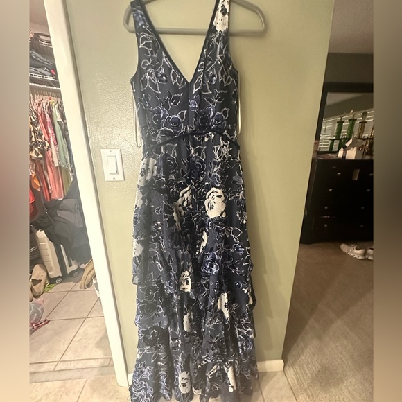 Stunning Navy and Silver Marchesa Gown - Prom Dress - Picture 7 of 7